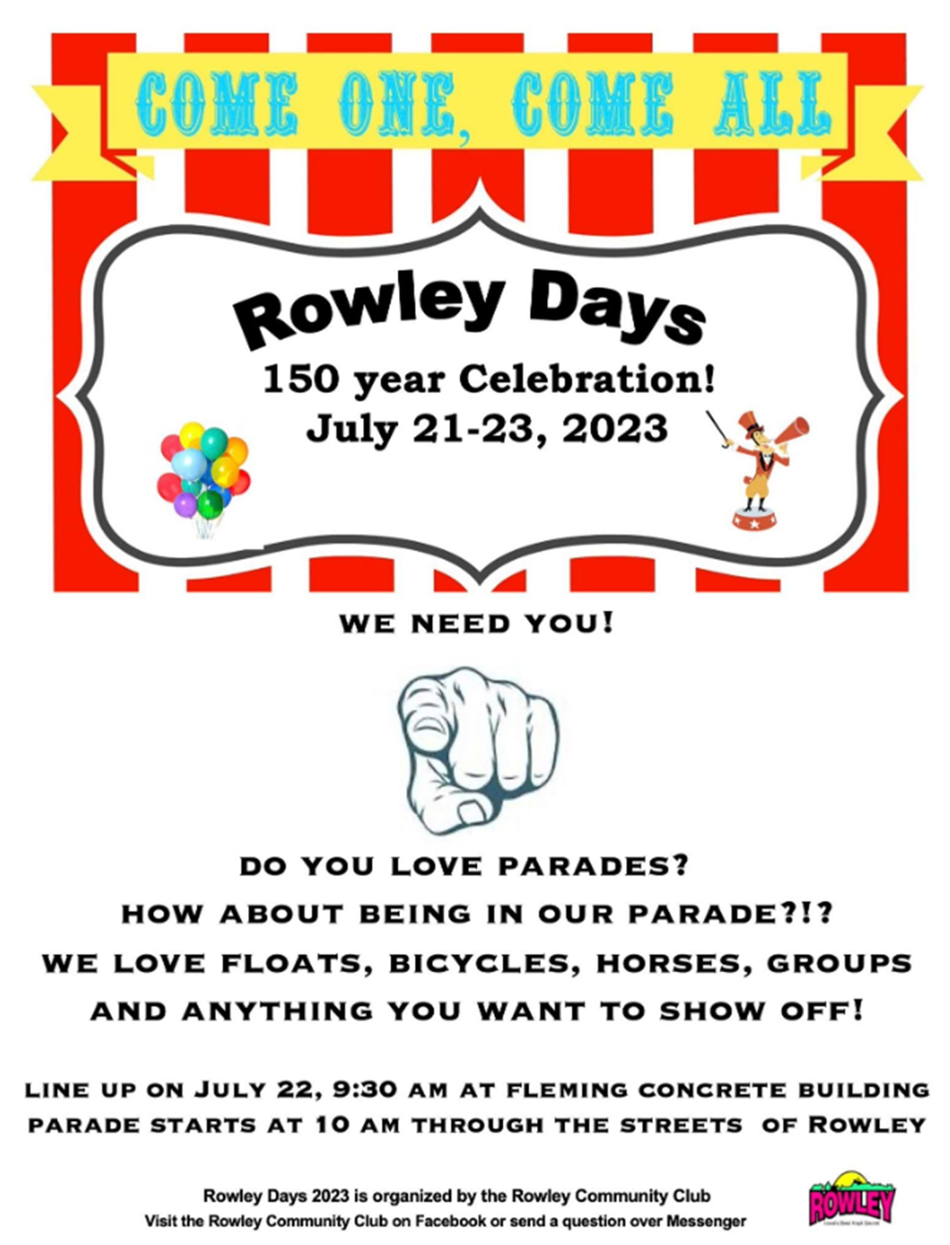 Rowley Days Parade Info